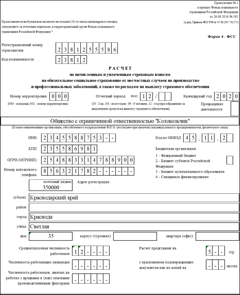 Фэс 3 фм образец заполнения