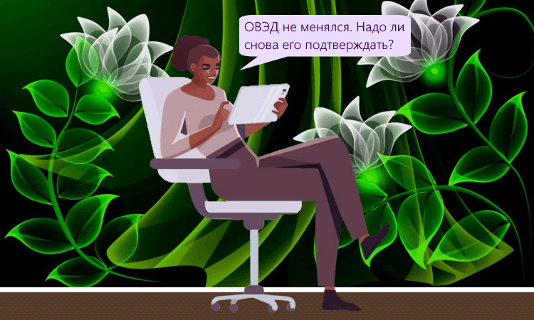 О подтверждении ОВЭД, который остаётся неизменным